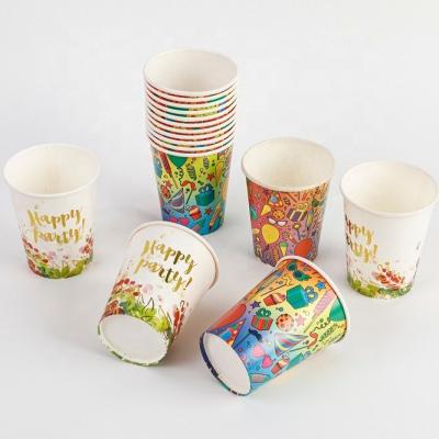 China Printed Customized Disposable Pattern Disposable Environmental Friendly Non Plastic Paper Cup for sale