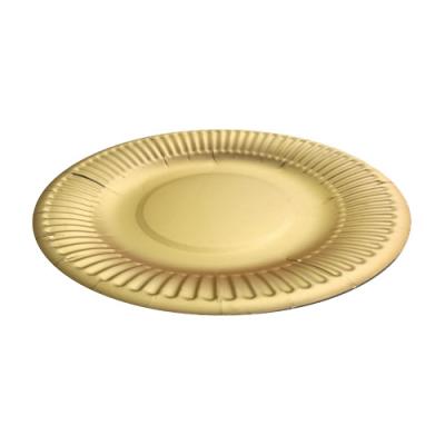 China Wedding Disposable Chinese Wholesale Gold Factory Paper Plates for sale