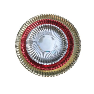 China Disposable High Atmosphere Gold Silver Disposable Paper Plate for sale