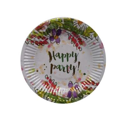 China Biodegradable Color Disposable High Quality Environmental Friendly Party Birthday Paper Plates for sale