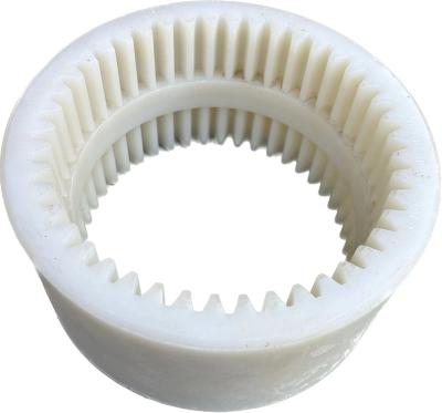 China CNC Machining Nylon Transmission Sprocket Ring Gear Inner Diameter 39-218 1.5 Module Standard Cylindrical Wear Resistant Nylon Large Gear for sale