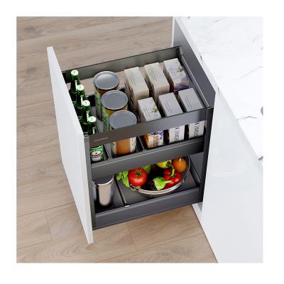 China High End Water Proof Kitchen Materials Shrink Cabinet Drawer Pull-Out Organizer Basket 2 Layers for sale