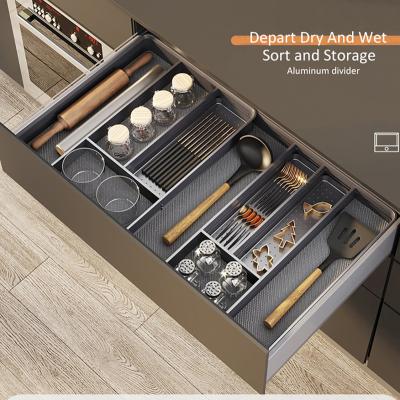 China Width can be expandable drawer inside divider width is organizer adjustable aluminum divider goldmine MLA45-750 for sale