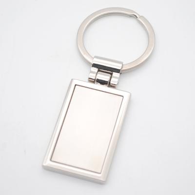 China Promotional Traditional Blank Rectangle Metal Key Chain With Free Laser Engraving Logo for sale