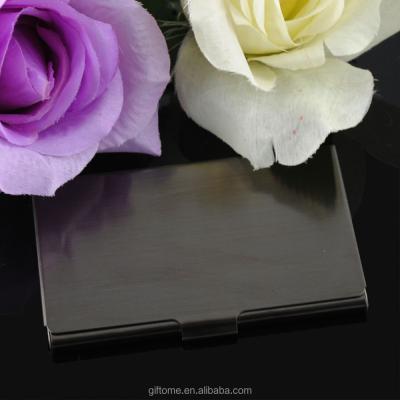 China Fashion Stainless Steel Black Brushed Name Card Holder In Stock for sale