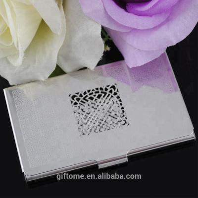 China Business Hollow Card Case Fashion Stock Metal Cover Silver Color Fashion Style for sale