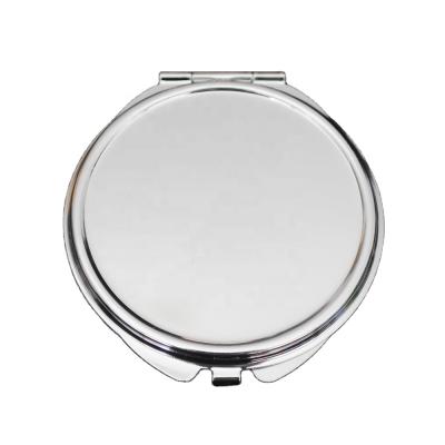 China Double Sided High Quality Metal Compact Meter 6cm Diameter Small White Mirror for sale