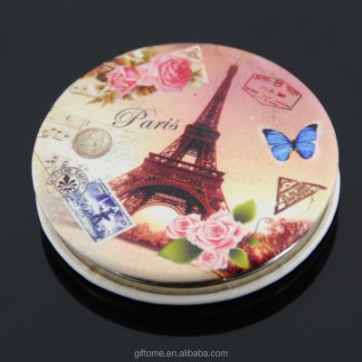 China Pocket Mirror PU Cover Around Mini Pocket Mirror For Girls for sale