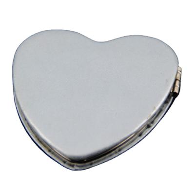 China PU Fashion Contract Double Sided Heart Shaped Mirror For Ladies for sale