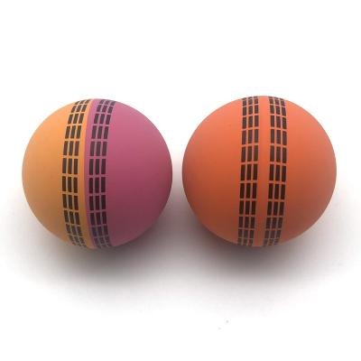 China Sports Toys Hot Selling Natural Rubber Hollow High Bounce Cricket Ball Pink Bouncing Ball for sale