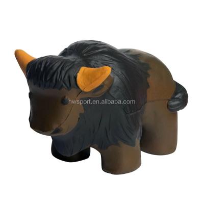 China Hot Selling Buffalo Ball Anti Stress PU Foam Anti Stress Ball Pu Squeeze Animal Toys Bulk Custom Stress Ball With Printed Logo for sale