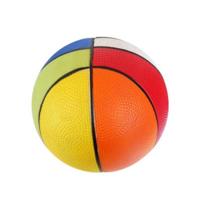 China Colorful PU Stress Basketball Compression Sports Ball Kids Strain Basketball New Anti Promotional Toy Design for sale