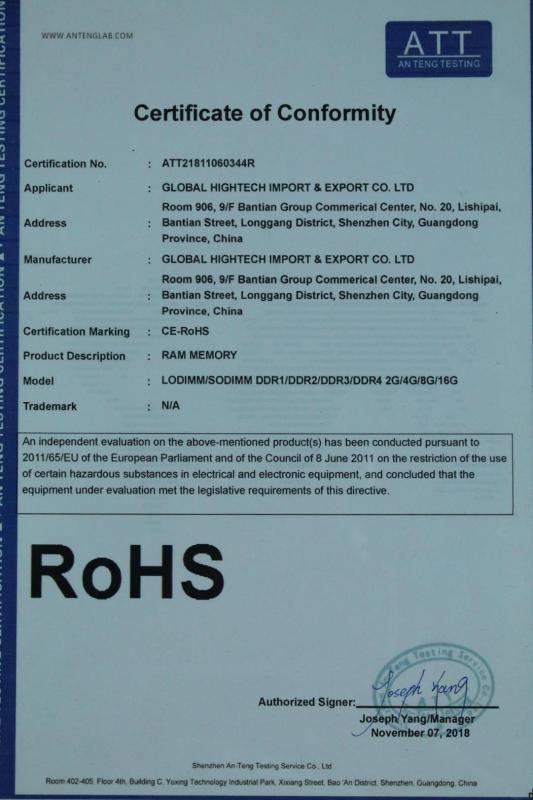 RoHS - Shenzhen Global Hightech Import & Export Co., Ltd.