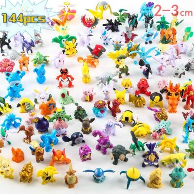 China Toy Vinyl Toys Wholesale 144pcs/set Japanese Anime Toys Cartoon For Kids Pokemon Go Micro Doll Pikachu PVC Action Number for sale