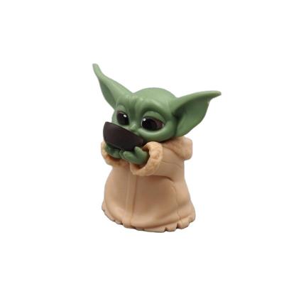 China 2022 New Arrival Cartoon 5pcs Set Cute Children Cartoon Baby Yoda Action 6cm Action Number 5 For Collection for sale