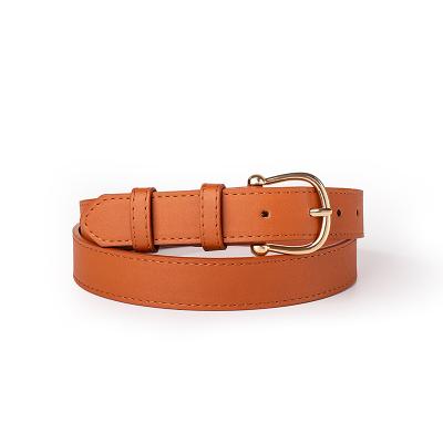 China Retro  Women's PU belt with fashionable and versatile brown waistband alloy buckle for sale