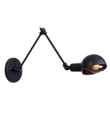 China Vintage Style Industrial Matte Black Metal Wall Lamp Adjustable Industrial Wall Lamp for Warehouse, Hotel, Restaurant for sale