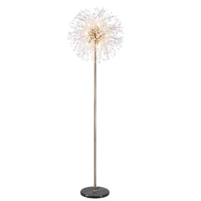 China Modern Minimalist Metal Floor Lamp Personality Dandelion Floor Lamp LED Glass Shade Lamp for sale