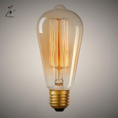 China Decorative Antique Edison Vintage Lamp ST64 60W E27 Filament Light Bulb 110V 220V for sale