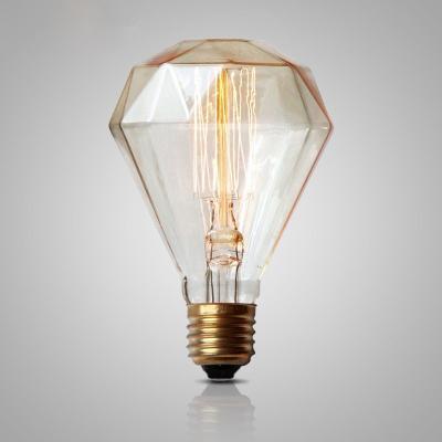 China D95 Diamond Edison Bulb Retro Vintage Light E27 Dimmable 40W 220V Filament Lamp Indoor Lighting Incandescent Bulb for Decoration for sale