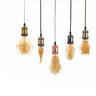 China Retro Aluminum Iron Filament LED Filament Bulb 4W E27 220V Dimmable Edison Lamp 2200K Copper Brass Spiral Warm Led Light for sale