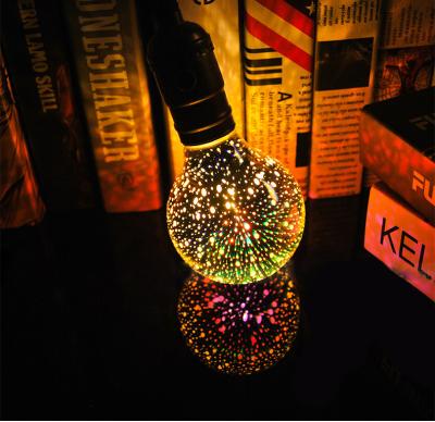 China 3D Colorful Star Led Bulb 220V E27 Indoor Lighting Edison Bulb For Holiday Christmas Fireworks Decoration LED Bar Lamp for sale