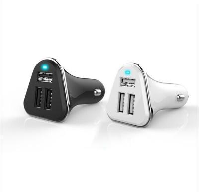 China High Speed 3 USB ports 5.2A Car Charger for iPhone and iPad colorful surface for sale