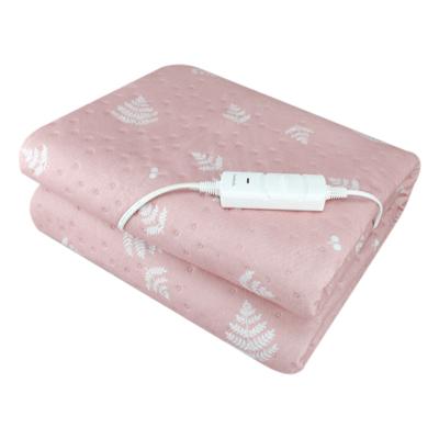 China Hotel factory wholesale price electric heated blanket, CE GS approval, 2 temperature levels, 12 hours automatic off electric blanket, washable for sale