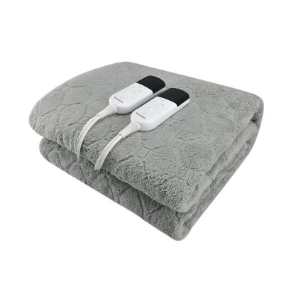 China Hotel Double Size Electric Blanket, Left & Right Dual Heating Zones with 3 Heat Setting, 2/4/Half Hour Timer-Washable Heated Blanket for sale