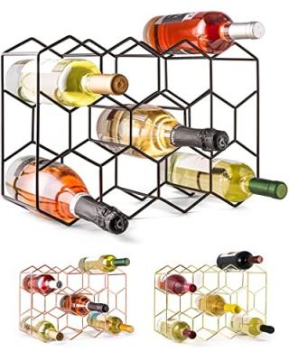 China (Other) Countertop Adjustable Wine Rack - 14 Freestanding Modern Black Small Wine Rack 3 Tier Bottle Metal Wine Rack Table Rack For Cabinet for sale