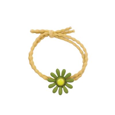 China Small Daisy Flower Ponytail Soft Cool Hair Rope Contrast Color Hair Tie for sale