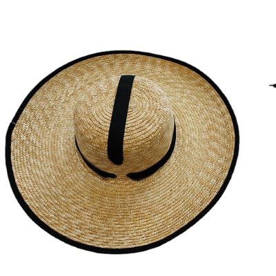 China ENGLAND STYLE Flat Hat Women Woven Seaside Beach Hat British Celebrity Net Sunscreen Straw Hat for sale