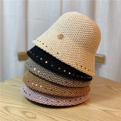 China Handwoven Street Style Fisherman Hat Knitted Hat Women's Small Face Basin Spring And Bucket Summer Breathable Hat for sale