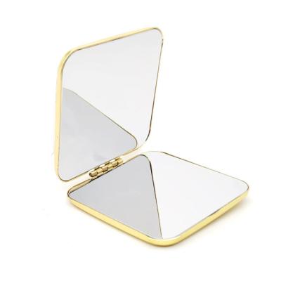 China Personalized Metal Rose Gold Square Shape Small Pocket Mirror With Custom Logo Laser for sale