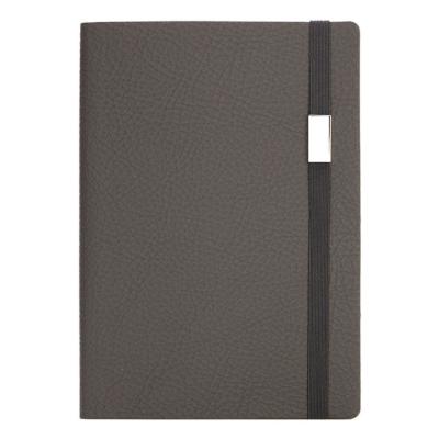 China Nice looking leather notebook printed with elastic closure for custom logo engraved for sale