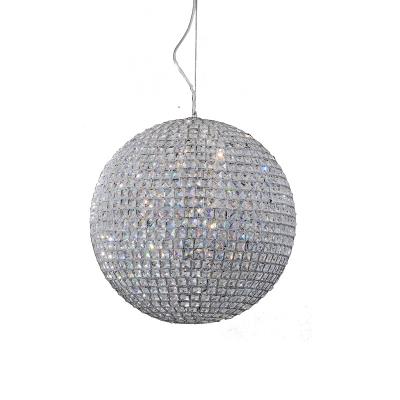 China Chinese Best Crystal Ball K9 Contemporary Crystal Pendant Light Modern Residential Chrome Ball Pendant Lamp Light Fixture for sale