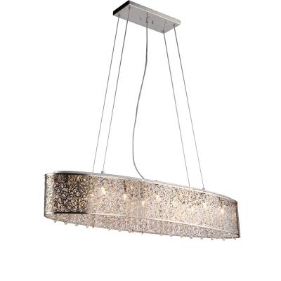 China Best Chrome K9 Stainless Steel Laser Cut Shade Contemporary Crystal Pendant Lamp Chinese Modern Crystal Pendant Light Residential Residential Light Fixture for sale