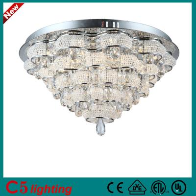 China Best Simple Design K9 Chinese Crystal Clear Crystal Ceiling Light Mount Arabic Hanging Flush Lamp for sale