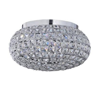 China Modern Contemporary Round Chrome Ceiling Lamp Modern Crystal Recessed Indoor Decorative Indoor Lighting for sale