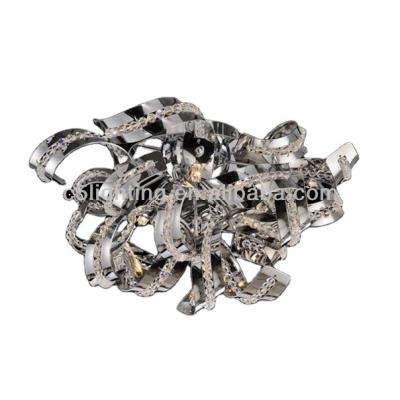 China Contemporary Design Crystal Wall Lamp Sconce Wall Light Pearl Center Flower Stainless Steel Residential Light Fixture for sale