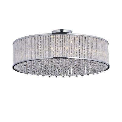 China Contemporary Modern Stylish K9 Crystal Ceiling Lamp With Glass Simple Design Chrome Flush Mount Ceiling Light Fixture for sale