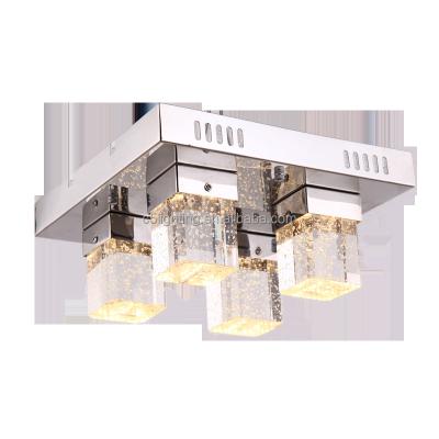 China Modern Residential Hallway Modern Crystal Hallway Lamp 4 Lights K9 Recessed Top Crystal Ceiling Lamp 4 Light Fixture for sale