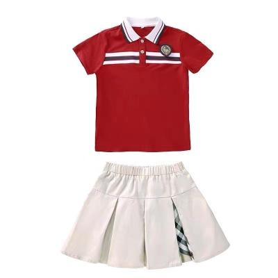 China British Summer New School Suits Children's School Uniform Custom Style LOGO Kindergarten Clothes for sale