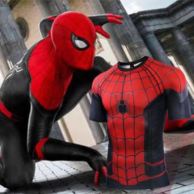 China Spiderman costumes, the hero's tight half-sleeved long-sleeved T-shirt for sale