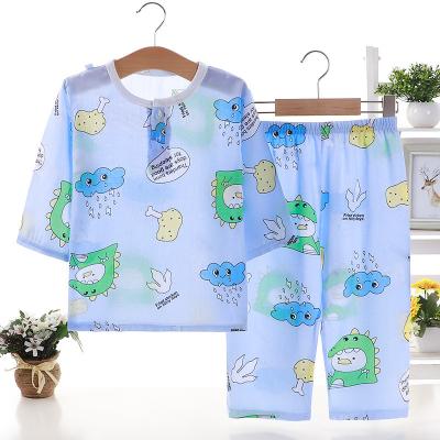 China Custom Made Children's Pajamas Suit Summer Breathable Breathable Shortsleeve Pajamas for sale