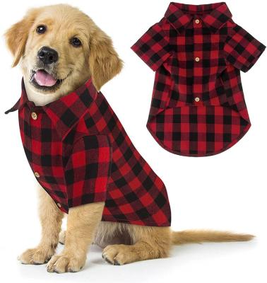 China Viable Dog Shirt Red Plaid Halloween Thanksgiving Christmas Costumes for sale