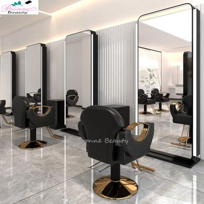 China Durable Material Luxury Whole Set Salon Hairdresser Furniture Chair And Mirror Single / Double Sided Set for sale