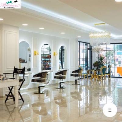 China Wholesale Barber Shop Decor Beauty Furniture Equipment Hair Salon Mirror And Chair Whole Sets Durable Material for sale