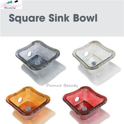 China Modern Luxury Hot Sale Nail Shop Foot Massage Sink Square Glass Bowl For Pedicure Spa Beauty Salon Foot SPA for sale