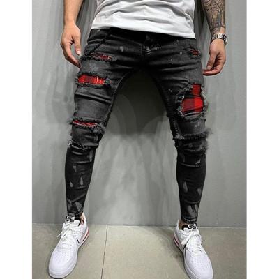 China Cheap wholesale men's clothing men's high street jeans QUICK DRY ripped pants men's jeans manufacturer for sale